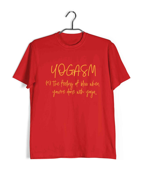 Yoga Puns YOGASM Fitness Wordplay Casual Graphic Printed T-Shirt for Men