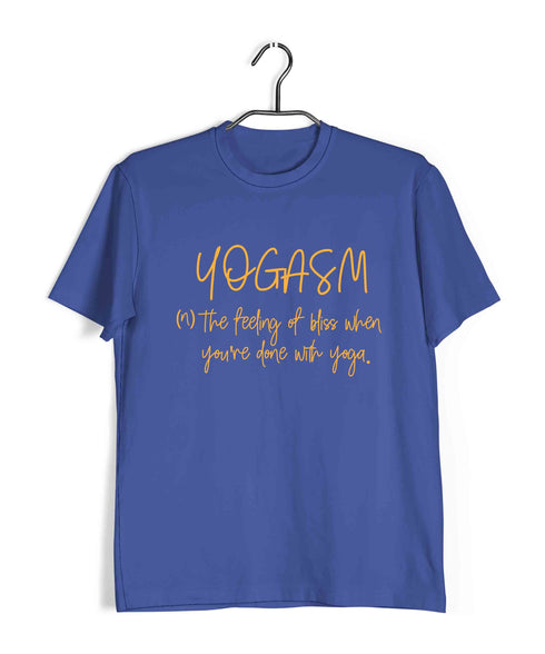 Yoga Puns YOGASM Fitness Wordplay Casual Graphic Printed T-Shirt for Men