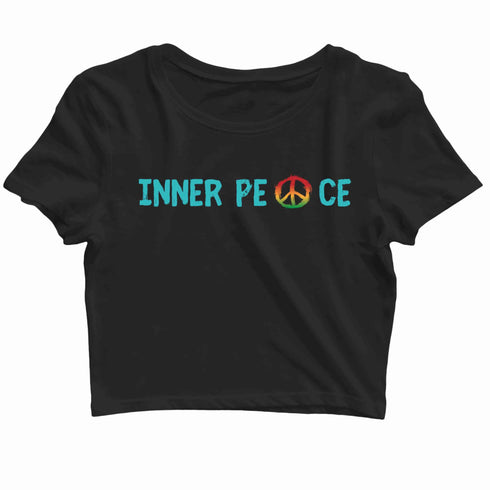 Yoga Fitness Yoga INNER PEACE YOGA FITNESS Custom Printed Graphic Design Crop Top T-Shirt for Women