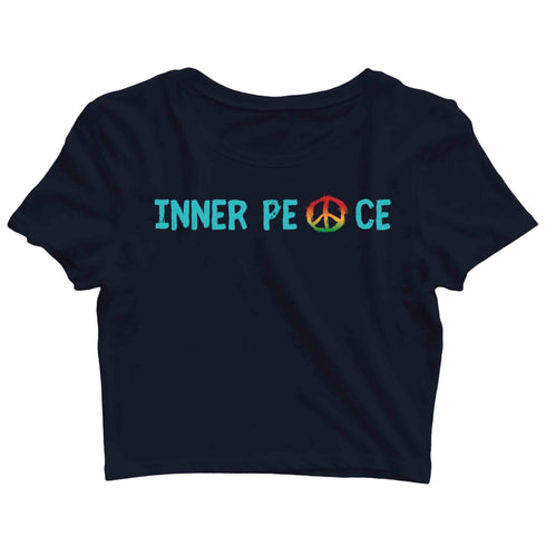 Yoga Fitness Yoga INNER PEACE YOGA FITNESS Custom Printed Graphic Design Crop Top T-Shirt for Women