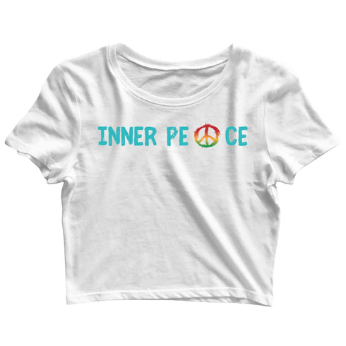 Yoga Fitness Yoga INNER PEACE YOGA FITNESS Custom Printed Graphic Design Crop Top T-Shirt for Women