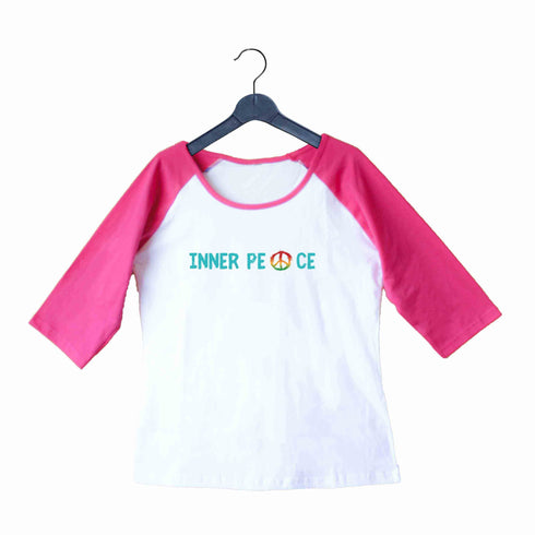 Yoga Fitness Yoga INNER PEACE YOGA FITNESS Custom Printed Graphic Design Raglan T-Shirt for Women