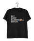 Basketball Eat Sleep Basketball Repeat Sports Casual Graphic Printed T-Shirt for Men