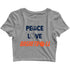 Sports Basketball Peace Love Basketball Custom Printed Graphic Design Crop Top T-Shirt for Women