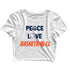 Sports Basketball Peace Love Basketball Custom Printed Graphic Design Crop Top T-Shirt for Women