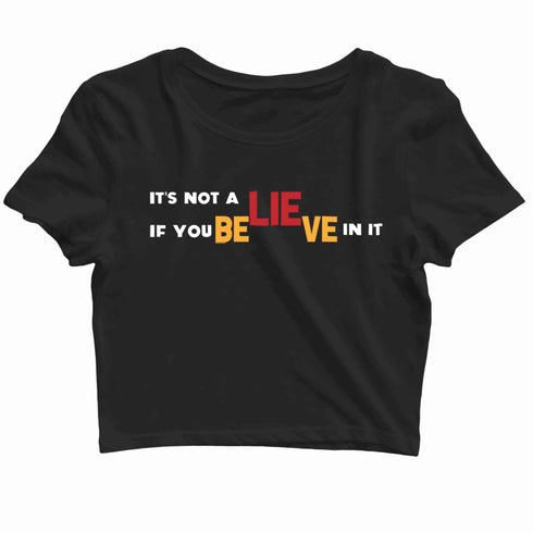 4 Wordplay TV Series Funny Believe Custom Printed Graphic Design Crop Top T-Shirt for Women