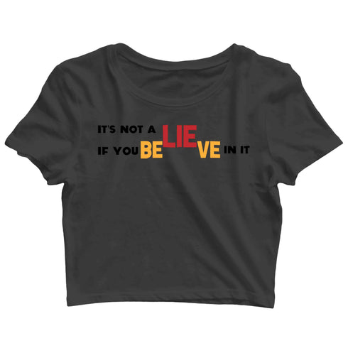 4 Wordplay TV Series Funny Believe Custom Printed Graphic Design Crop Top T-Shirt for Women