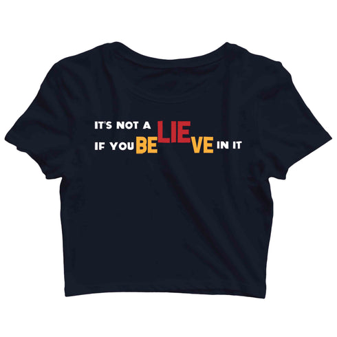 4 Wordplay TV Series Funny Believe Custom Printed Graphic Design Crop Top T-Shirt for Women