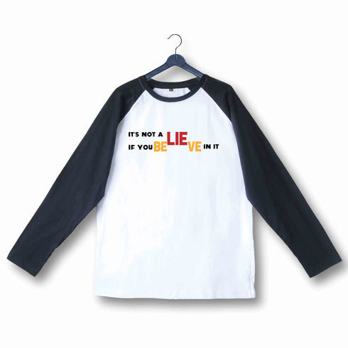 6 Wordplay TV Series Funny Believe Custom Printed Graphic Design Raglan T-Shirt for Women