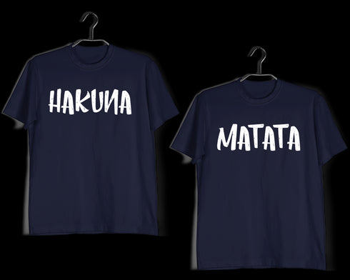 Matching Anniversary Gifts Relationships Matching Couples HAKUNA MATATA T-Shirts for Boyfriend Girlfriend Fiance Husband Wife Mother Father Family