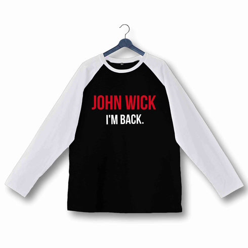 John Wick MOVIES Hollywood John Wick I'm Back Custom Printed Graphic Design Raglan T-Shirt for Women
