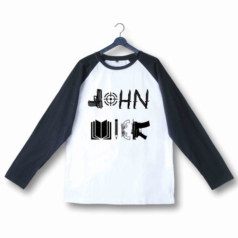 John Wick MOVIES Hollywood JOHN WICK WEAPON ART Custom Printed Graphic Design Raglan T-Shirt for Women