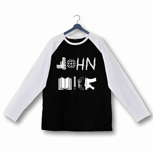 John Wick MOVIES Hollywood JOHN WICK WEAPON ART Custom Printed Graphic Design Raglan T-Shirt for Women