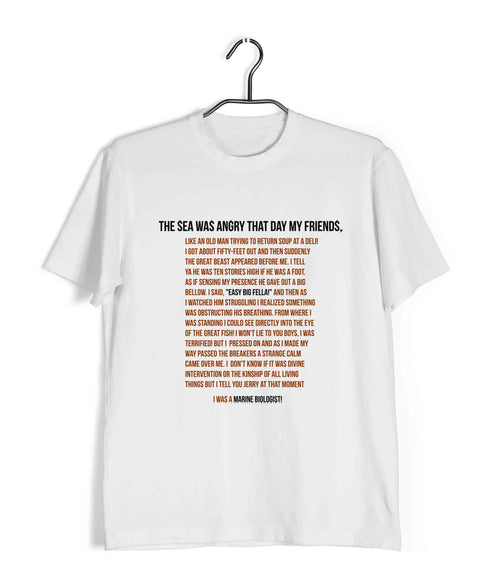 4 TV Series THE SEA WAS ANGRY MY GEORGE COSTANZA Custom Printed Graphic Design T-Shirt for Men