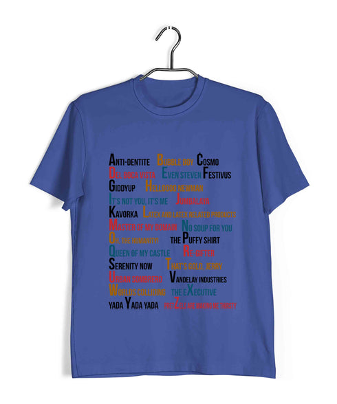 9 A-Z OF TV Series Casual Graphic Printed T-Shirt for Men