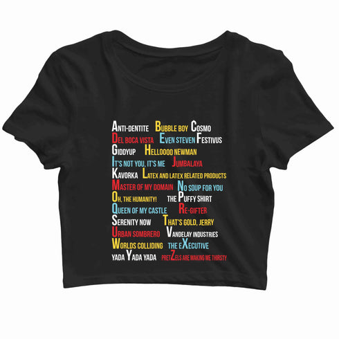 7 TV Series Seinfeld SPONGEWORTHY Custom Printed Graphic Design Crop Top T-Shirt for Women