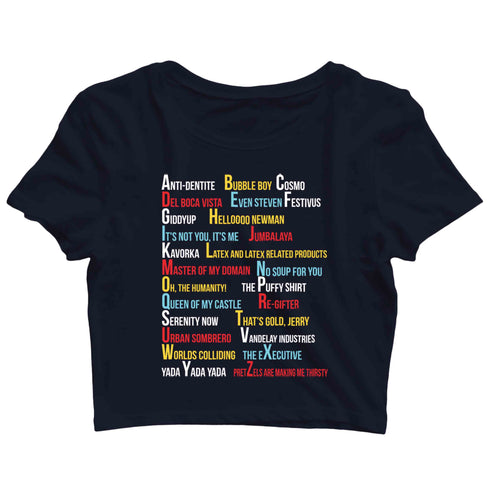 7 TV Series Seinfeld SPONGEWORTHY Custom Printed Graphic Design Crop Top T-Shirt for Women