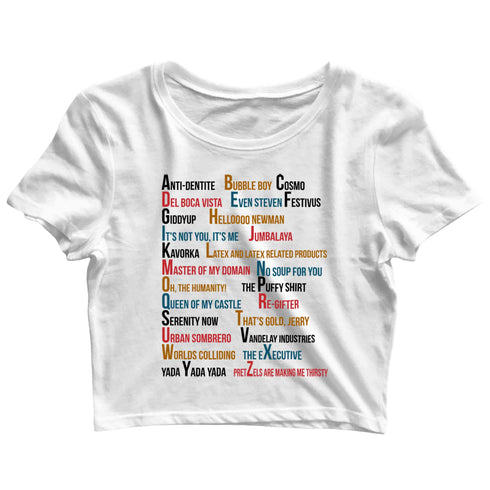 7 TV Series Seinfeld SPONGEWORTHY Custom Printed Graphic Design Crop Top T-Shirt for Women