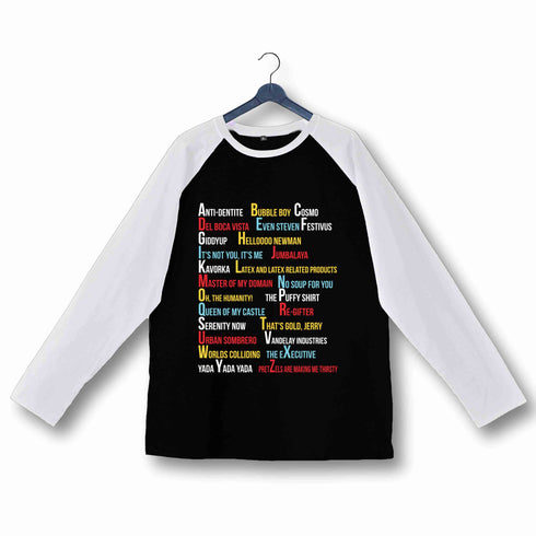 9 TV Series A-Z OF Custom Printed Graphic Design Raglan T-Shirt for Women