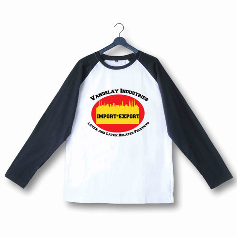 91 TV Series VANDELAY INDUSTRIES IMPORT EXPORT Custom Printed Graphic Design Raglan T-Shirt for Women
