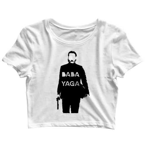 John Wick Movies Hollywood JOHN WICK BABA YAGA Custom Printed Graphic Design Crop Top T-Shirt for Women