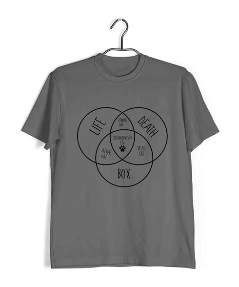 Physics PHYSICS SCHRODINGER'S CAT VENN DIAGRAM Nerd Casual Graphic Printed T-Shirt for Men