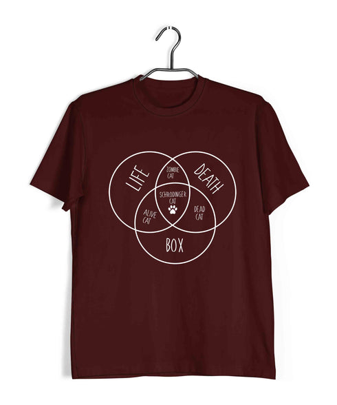 Physics PHYSICS SCHRODINGER'S CAT VENN DIAGRAM Nerd Casual Graphic Printed T-Shirt for Men