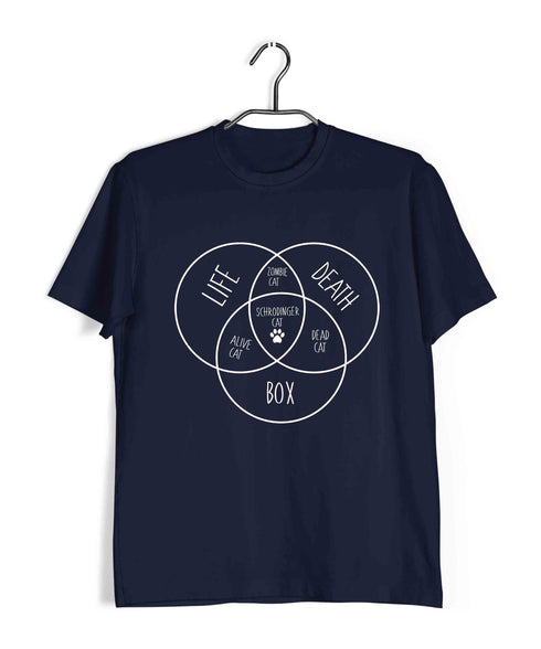 Physics PHYSICS SCHRODINGER'S CAT VENN DIAGRAM Nerd Casual Graphic Printed T-Shirt for Men