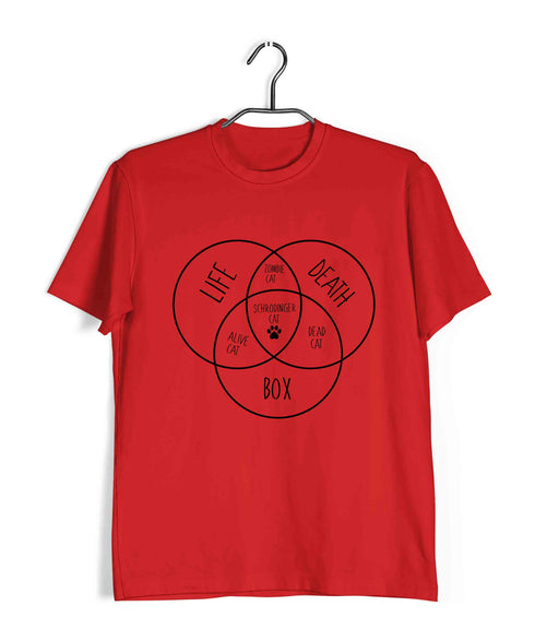 Physics PHYSICS SCHRODINGER'S CAT VENN DIAGRAM Nerd Casual Graphic Printed T-Shirt for Men