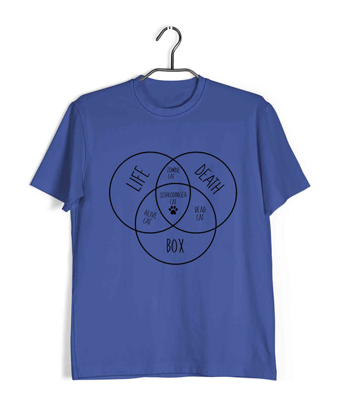 Physics PHYSICS SCHRODINGER'S CAT VENN DIAGRAM Nerd Casual Graphic Printed T-Shirt for Men