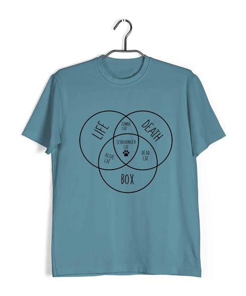 Physics PHYSICS SCHRODINGER'S CAT VENN DIAGRAM Nerd Casual Graphic Printed T-Shirt for Men