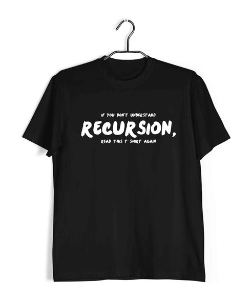 Coding RECURSION Nerd Engineering Casual Graphic Printed T-Shirt for Men