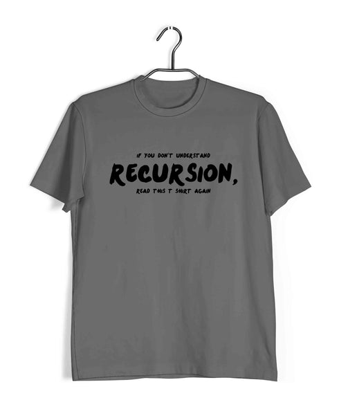 Coding RECURSION Nerd Engineering Casual Graphic Printed T-Shirt for Men