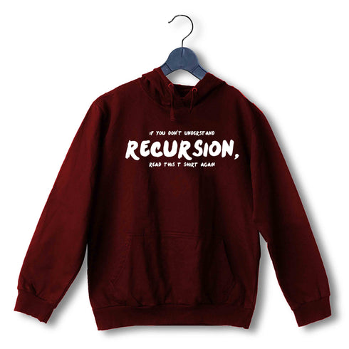 NERD GEEK Coding Nerd Engineering RECURSION UNISEX HOODIE Sweatshirts