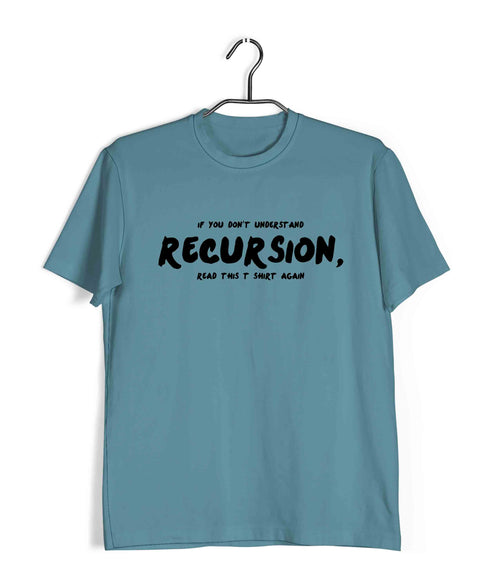 Coding RECURSION Nerd Engineering Casual Graphic Printed T-Shirt for Men