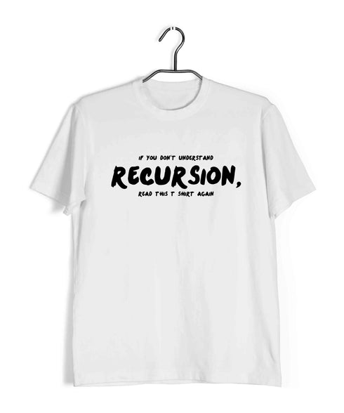 Coding RECURSION Nerd Engineering Casual Graphic Printed T-Shirt for Men