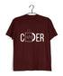 Coding Pop Culture CODER Nerd Engineering Casual Graphic Printed T-Shirt for Men