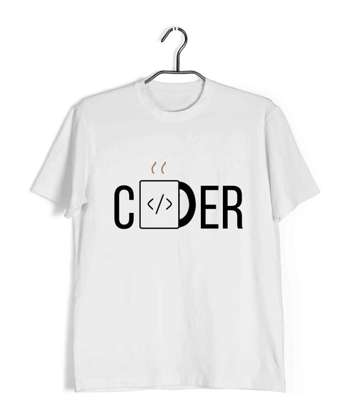 Coding Pop Culture CODER Nerd Engineering Casual Graphic Printed T-Shirt for Men