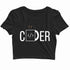 Coding Nerd Engineering CLOUD IS JUST ANOTHER COMPUTER Custom Printed Graphic Design Crop Top T-Shirt for Women
