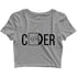 Coding Nerd Engineering CLOUD IS JUST ANOTHER COMPUTER Custom Printed Graphic Design Crop Top T-Shirt for Women