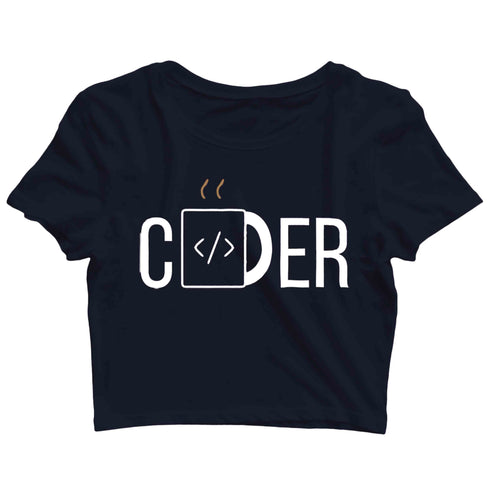 Coding Nerd Engineering CLOUD IS JUST ANOTHER COMPUTER Custom Printed Graphic Design Crop Top T-Shirt for Women