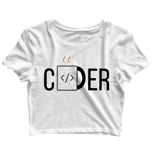 Coding Nerd Engineering CLOUD IS JUST ANOTHER COMPUTER Custom Printed Graphic Design Crop Top T-Shirt for Women