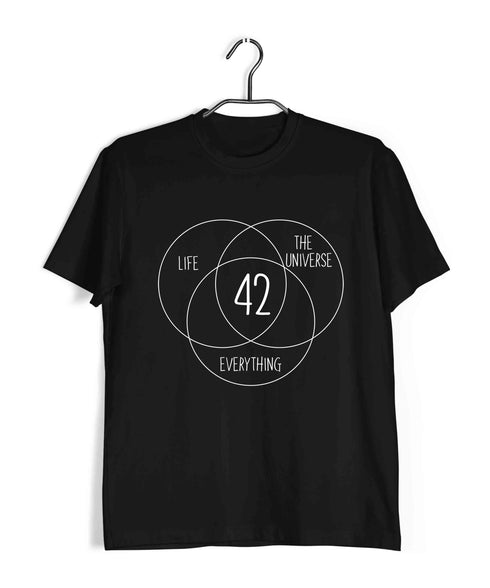 HITCHHIKERS GUIDE 42 MEANING OF LIFE Nerd Casual Graphic Printed T-Shirt for Men