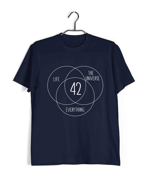 HITCHHIKERS GUIDE 42 MEANING OF LIFE Nerd Casual Graphic Printed T-Shirt for Men