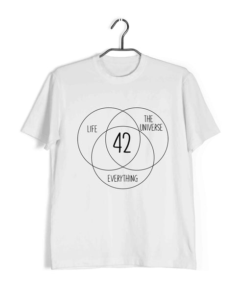 HITCHHIKERS GUIDE 42 MEANING OF LIFE Nerd Casual Graphic Printed T-Shirt for Men