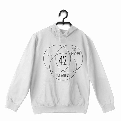 NERD GEEK Nerd HITCHHIKERS GUIDE 42 MEANING OF LIFE UNISEX HOODIE Sweatshirts