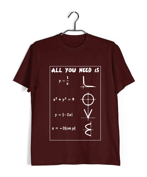 Coding MATH LOVE Nerd Engineering Casual Graphic Printed T-Shirt for Men