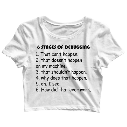 Coding Nerd Engineering CLOUD IS JUST ANOTHER COMPUTER Custom Printed Graphic Design Crop Top T-Shirt for Women