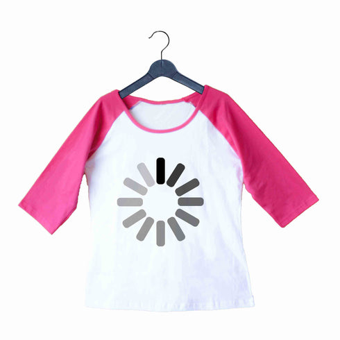Coding Nerd Engineering LOADING Custom Printed Graphic Design Raglan T-Shirt for Women
