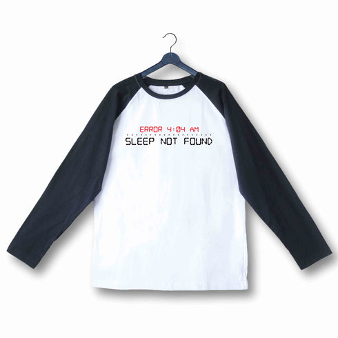 Coding Nerd Engineering SLEEP NOT FOUND ERROR 404 Custom Printed Graphic Design Raglan T-Shirt for Women